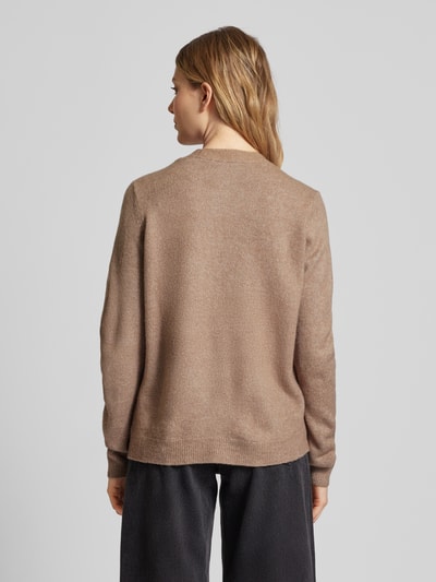 Fransa Strickjacke mit gerippten Abschlüssen Modell 'Rellis' Taupe 5