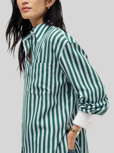 Tommy Hilfiger blouse met lange mouwen met viscose en nylonmix Donkergroen - 3