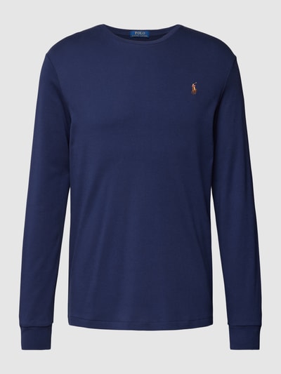 Polo Ralph Lauren Slim Fit Longsleeve mit Label-Stitching Marine 2