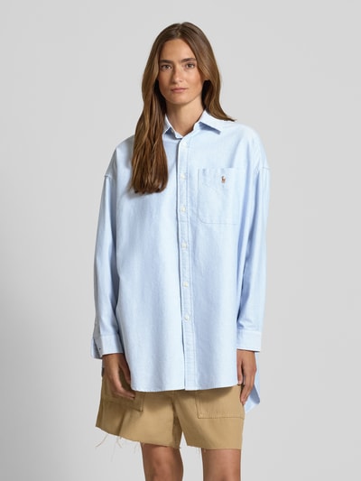 Polo Ralph Lauren Regular fit overhemdblouse met logostitching Blauw - 4