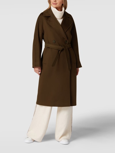 Weekend Max Mara Mantel aus Schurwolle mit Reverskragen Modell 'Resina' Dunkelbraun 4