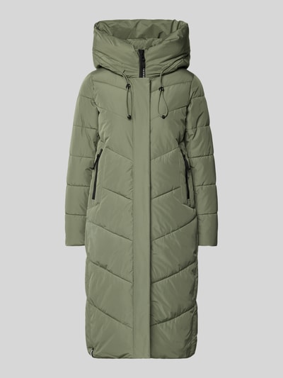 khujo Gewatteerde lange jas met capuchon, model 'TEPLE' Groen - 2