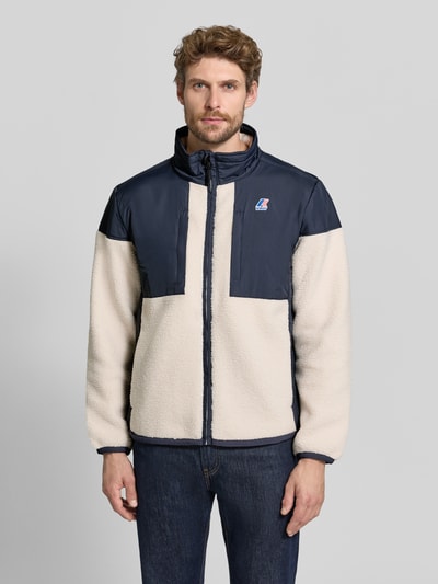 K-WAY Regular fit fleecejack met opstaande kraag model 'SIXTE 4.0 ORSETTO' Marineblauw - 4