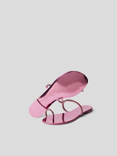 Giuseppe Zanotti Zehentrenner mit Strasssteinbesatz Fuchsia 5