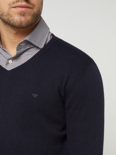 Tom Tailor Gebreide pullover met V-hals Marineblauw - 3