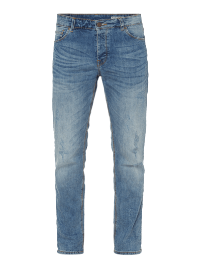 REVIEW Slim Fit Jeans im Used Look (blau) online kaufen