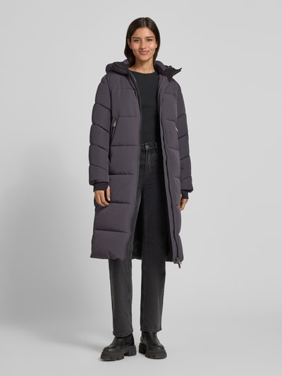 WITHBLACK Steppmantel mit Kapuze Mittelgrau 1