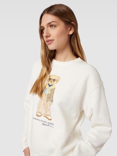 Polo Ralph Lauren Sweatshirt met motiefprint, model 'BEAR' Lichtgeel - 3
