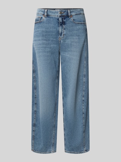 Produktfoto, niebieskie jeansy Curved Barrel Jeans aus Baumwoll-Mix Modell 'Meni moon' von OPUS PANTS, widoczne tekstury materiału