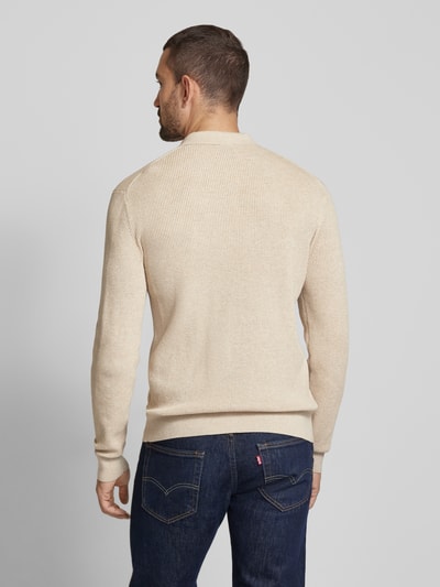 OLYMP Level Five Strickpullover mit Polokragen Sand 5