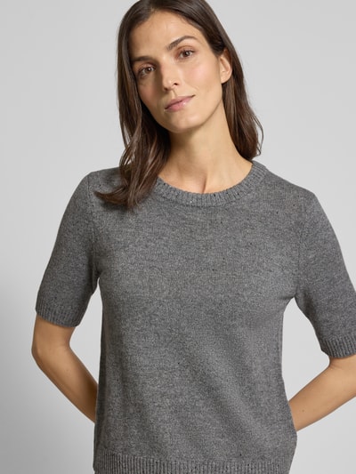 comma Regular fit T-shirt van wolmix, model 'Protect' Antraciet - 3