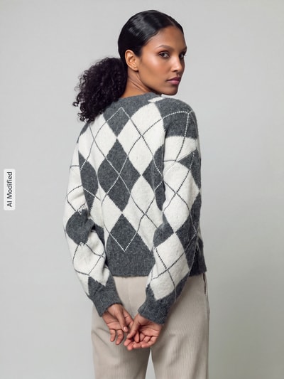 VERO MODA Pullover mit Rundhalsausschnitt Dunkelgrau Melange 5