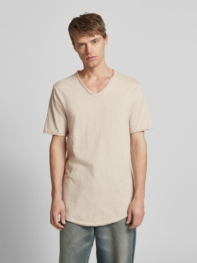 Only & Sons T-Shirt mit V-Ausschnitt Modell 'BENNE' Beige 4