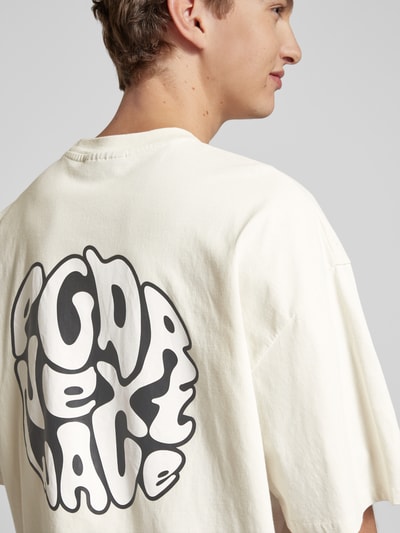 Pegador Oversized T-Shirt mit Label-Print Modell 'HUSSEY' Offwhite 3