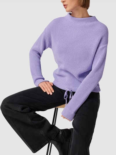 Jake*s Casual Sweter z dzianiny ze stójką Fioletowy 3