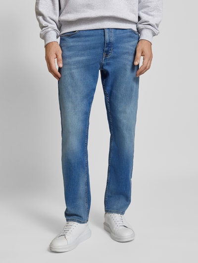 Marc O'Polo Regular fit low rise jeans met shaped pijpen, model 'SJÖBO' Jeansblauw - 4