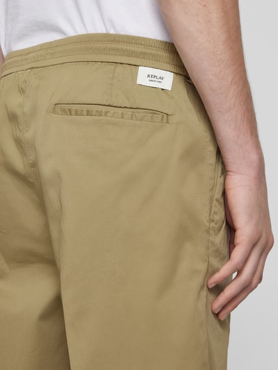 Replay Bermudas mit elastischem Bund und Tunnelzug Stein 3