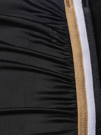 Produktfoto, Bikini Slip mit Label-Applikation Modell 'HW BRIEF_BOSS CODES' von BOSS, schwarze Stretch-Struktur, goldener Kontraststreifen