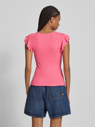 Only Slim Fit T-Shirt in Rippoptik Modell 'BELIA' Pink 5