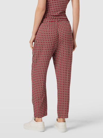 Zero Stoffen broek met all-over motief Rood - 5