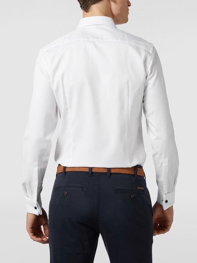 Jake*s Slim Fit Business-Hemd aus Twill Weiß 5