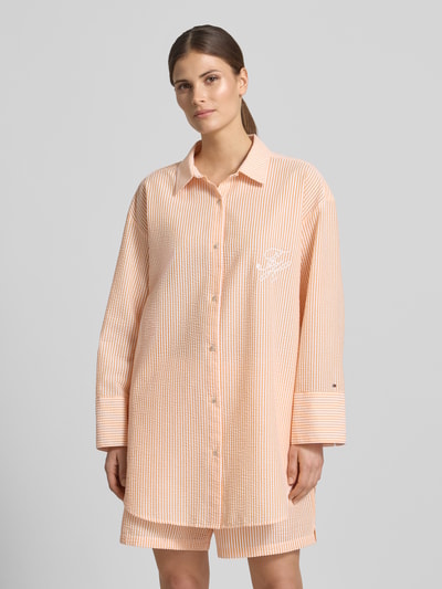 Tommy Hilfiger relaxed fit blouse met katoen van seersucker Oranje - 4