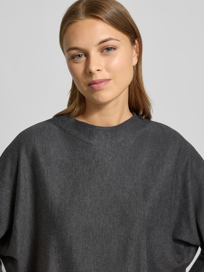 s.Oliver BLACK LABEL Relaxed fit pullover met turtleneck van viscosemix Antraciet - 3