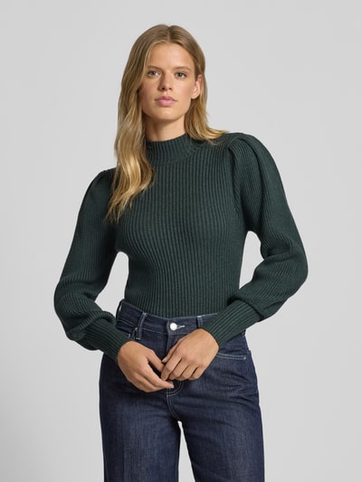Only Regular Fit Strickpullover aus Viskose-Mix Modell 'KATIA' Dunkelgruen 4