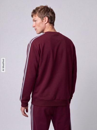 adidas Sportswear Sweatshirt mit Kontraststreifen Dunkelrot 5