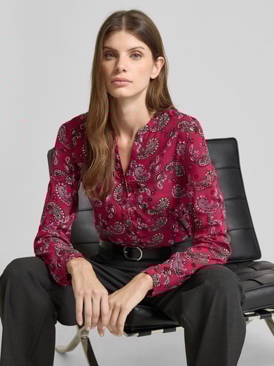 Christian Berg Woman Blouseshirt van viscose met V-hals Fuchsia - 3