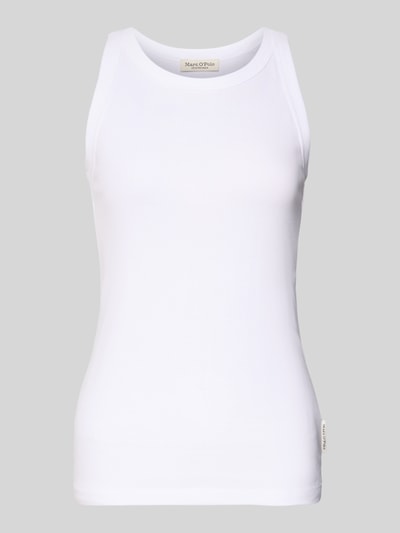 Produktfoto, Shaped Fit Tanktop aus Ripp-Jersey mit Rundhalsausschnitt von Marc O'Polo, Optik: Unifarben, Passform: Shaped Fit, Ausschnitt: Rundhalsausschnitt, Trägerform: breite Träger, Materialverarbeitung: Ripp-Jersey, Material: reine Baumwolle, Rückenlänge bei Größe S: 59 cm, Brustweite bei Größe S: 34 cm