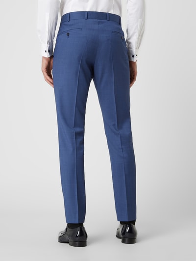 Wilvorst Slim fit pantalon van wol  Blauw - 5