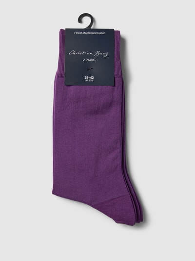 Christian Berg Men Socken mit Label-Details Purple 3