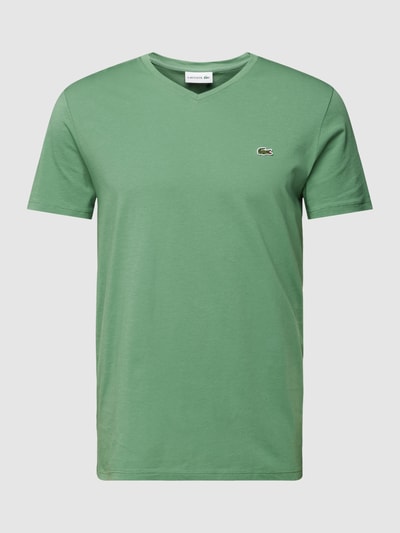 Lacoste T-shirt met labeldetail, model 'Supima' Groen - 2