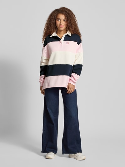 Tommy Jeans Sweter o kroju regular fit z czystej bawełny Jasnoróżowy 1