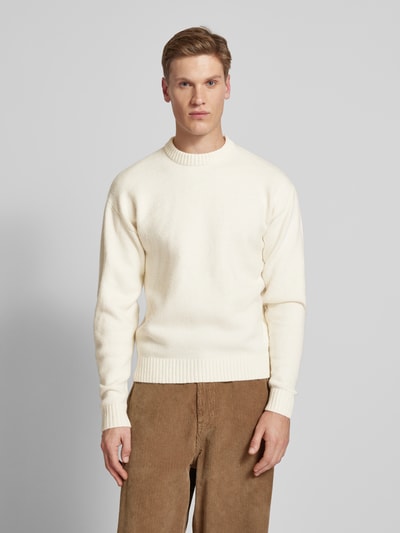 Jack & Jones Strickpullover mit gerippten Abschlüssen Modell 'OLLIE' Offwhite 4