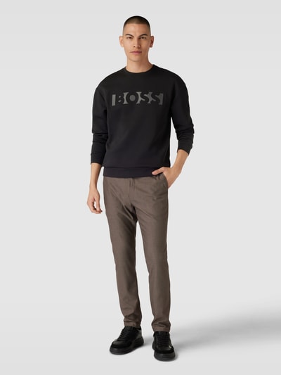 BOSS Green Sweatshirt mit Label-Prägung Modell 'Sovered' Black 1