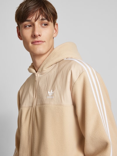 adidas Originals Fleecejacke mit Label-Stitching und Eingrifftaschen Beige 3