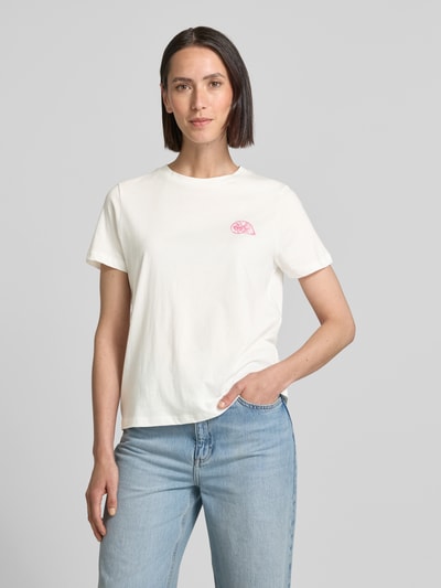 ICHI T-Shirt mit Motiv-Stitching Modell 'CAMINO' Weiss 4