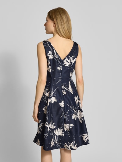 Christian Berg Cocktail Knielanges Cocktailkleid mit Rundhalsausschnitt Dunkelblau 5