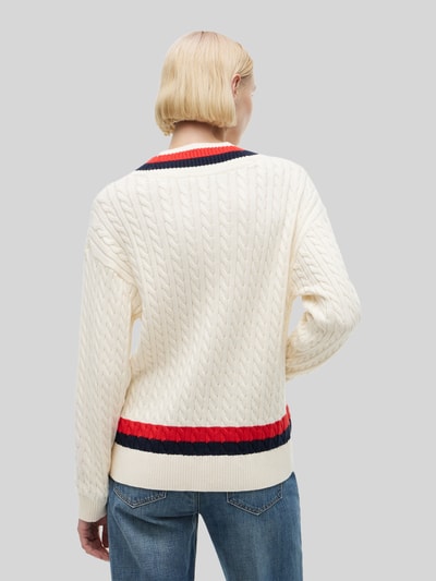 Tommy Hilfiger Regular Fit Pullover aus reiner Baumwolle Ecru 5
