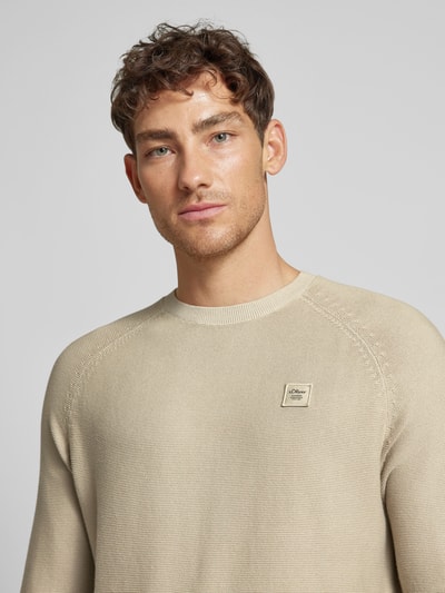 s.Oliver RED LABEL Gebreide pullover met ribboorden Beige - 3