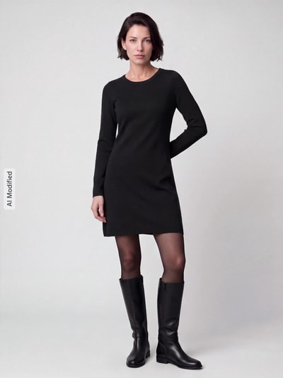VERO MODA Strickkleid mit Seitenschlitzen Black 1