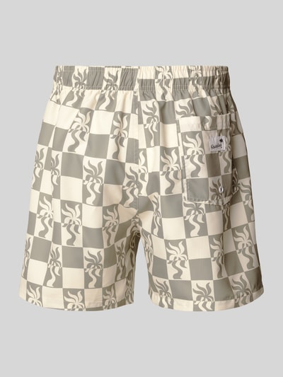 BOARDIES Badehose mit elastischem Bund Modell 'Clara Palm' Khaki 4