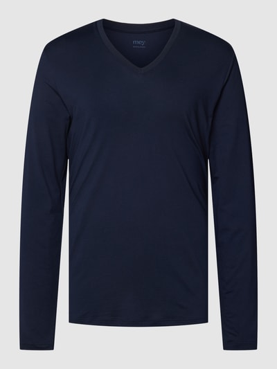 Mey Longsleeve mit V-Ausschnitt Modell 'DRY' Dunkelblau 2