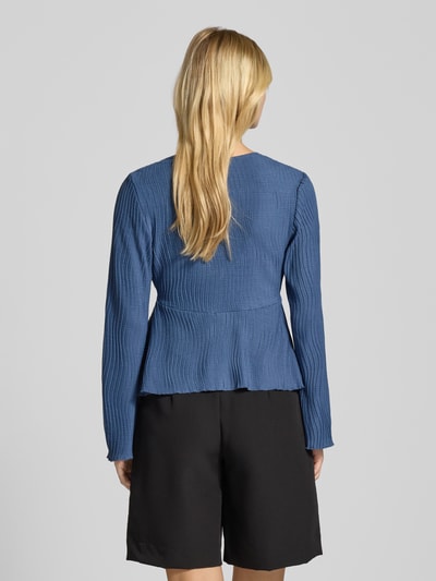 Only Slim Fit Cardigan aus elastischem Crêpe-Material Modell 'CAMILLE' Jeansblau 5