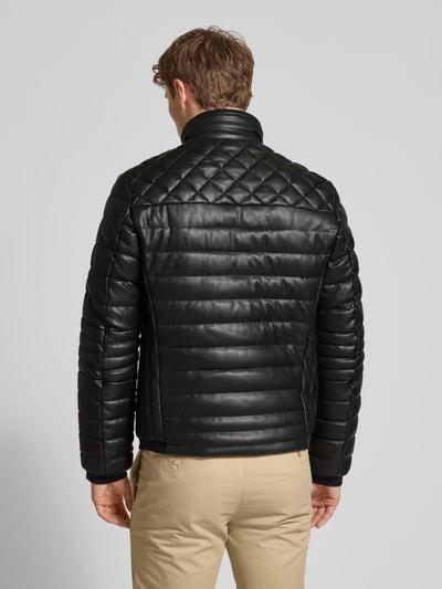 MCNEAL Pikowana kurtka z imitacji skóry ze stójką z podszewką Czarny 5