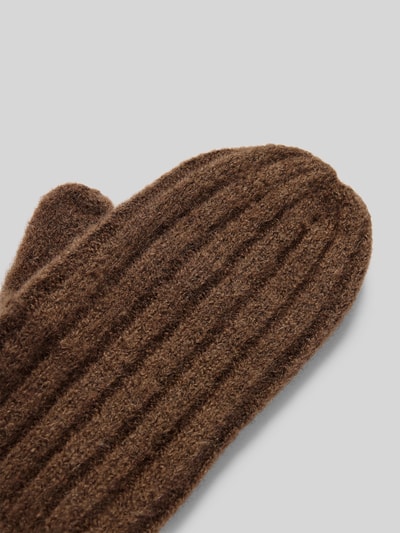 MSCH Copenhagen Fäustlinge mit Alpaka-Anteil Modell 'Hope Icon' Dunkelbraun Melange 3