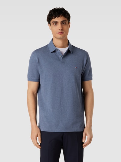 Tommy Hilfiger Poloshirt met labelstitching Jeansblauw - 4