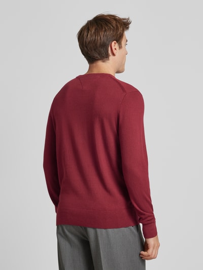 CK Calvin Klein Gebreide pullover met logostitching, model 'PIMA' Donkerrood - 5